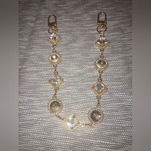 Crystal & Gold Tone Purse Chain